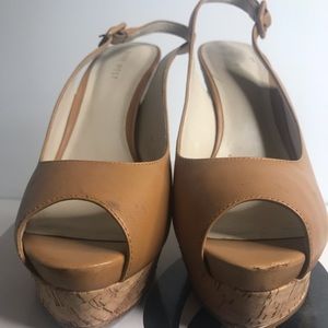 Nine West Peep Toe Slingback Wedges